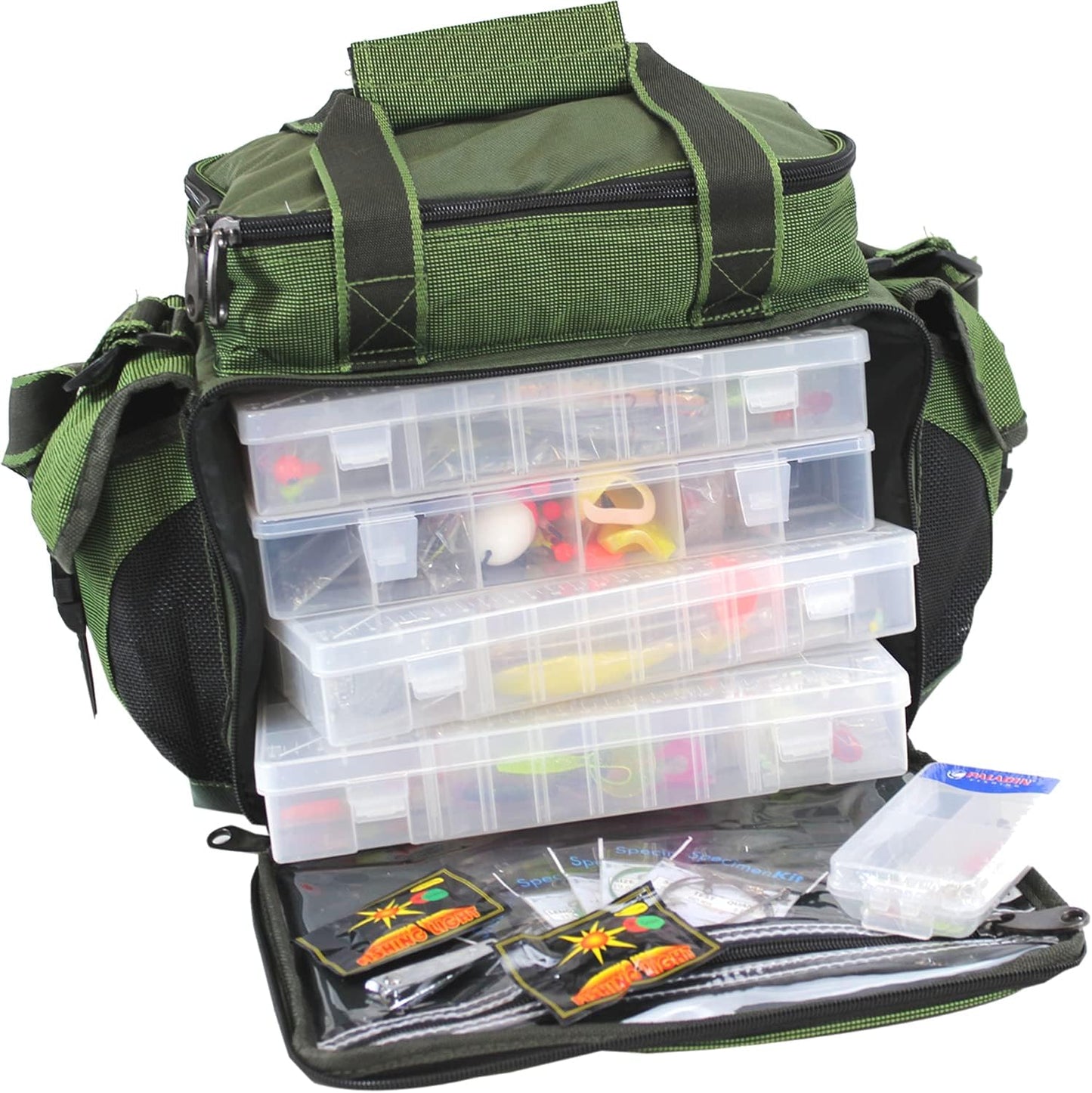 Angelboxentasche inkl. 4 Tackle-Boxen