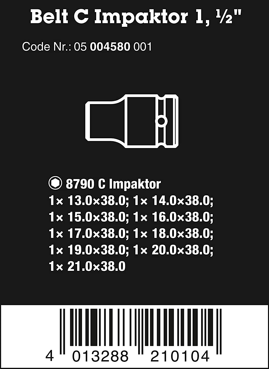 Belt C Impaktor 1 Steckschlüsseleinsatz-Satz, 1/2"