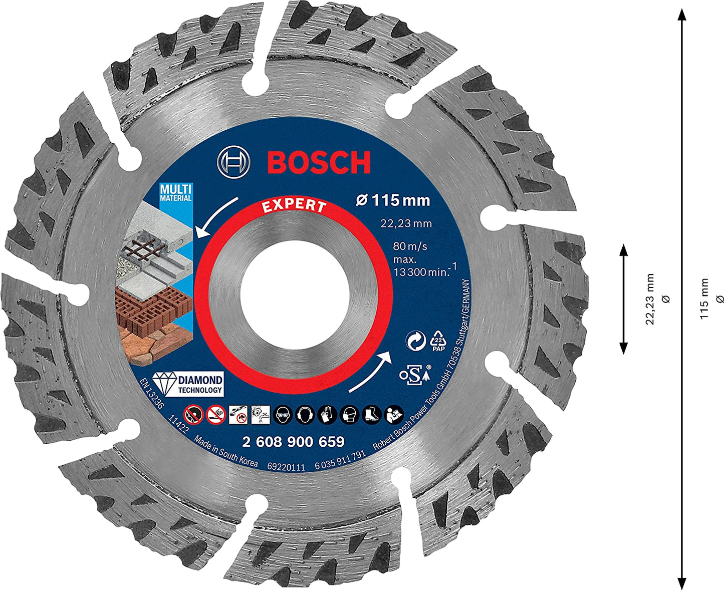 Diamanttrennscheibe Expert MultiMaterial, Ø 115mm