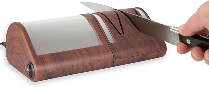 Messerschleifmaschine, Beige / Holzfarbe