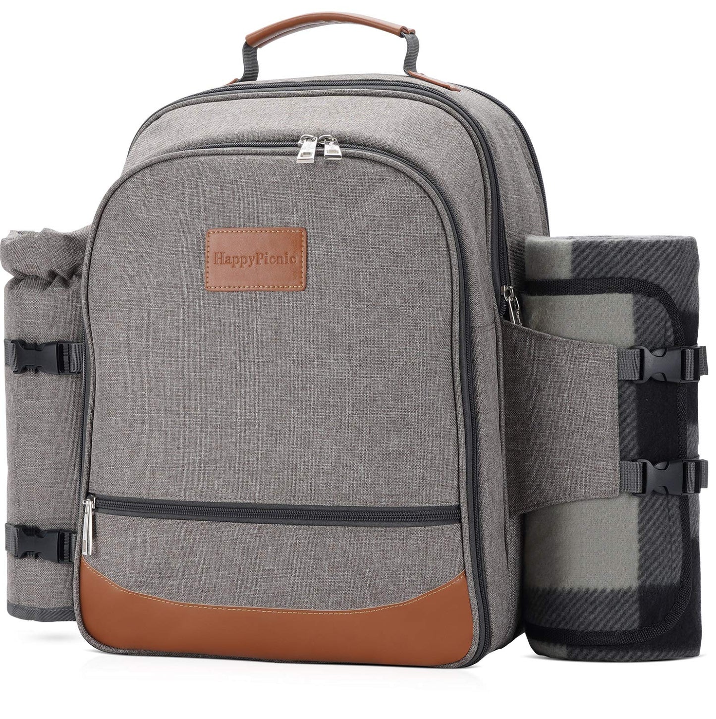 Picknickrucksack mit Zubehör, grau