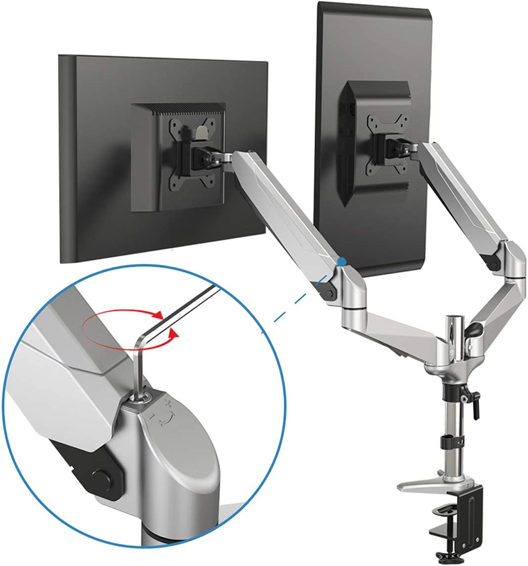 Dual-Monitorhalterung, 2 Monitore bis 32" (Max. 8kg je Arm)