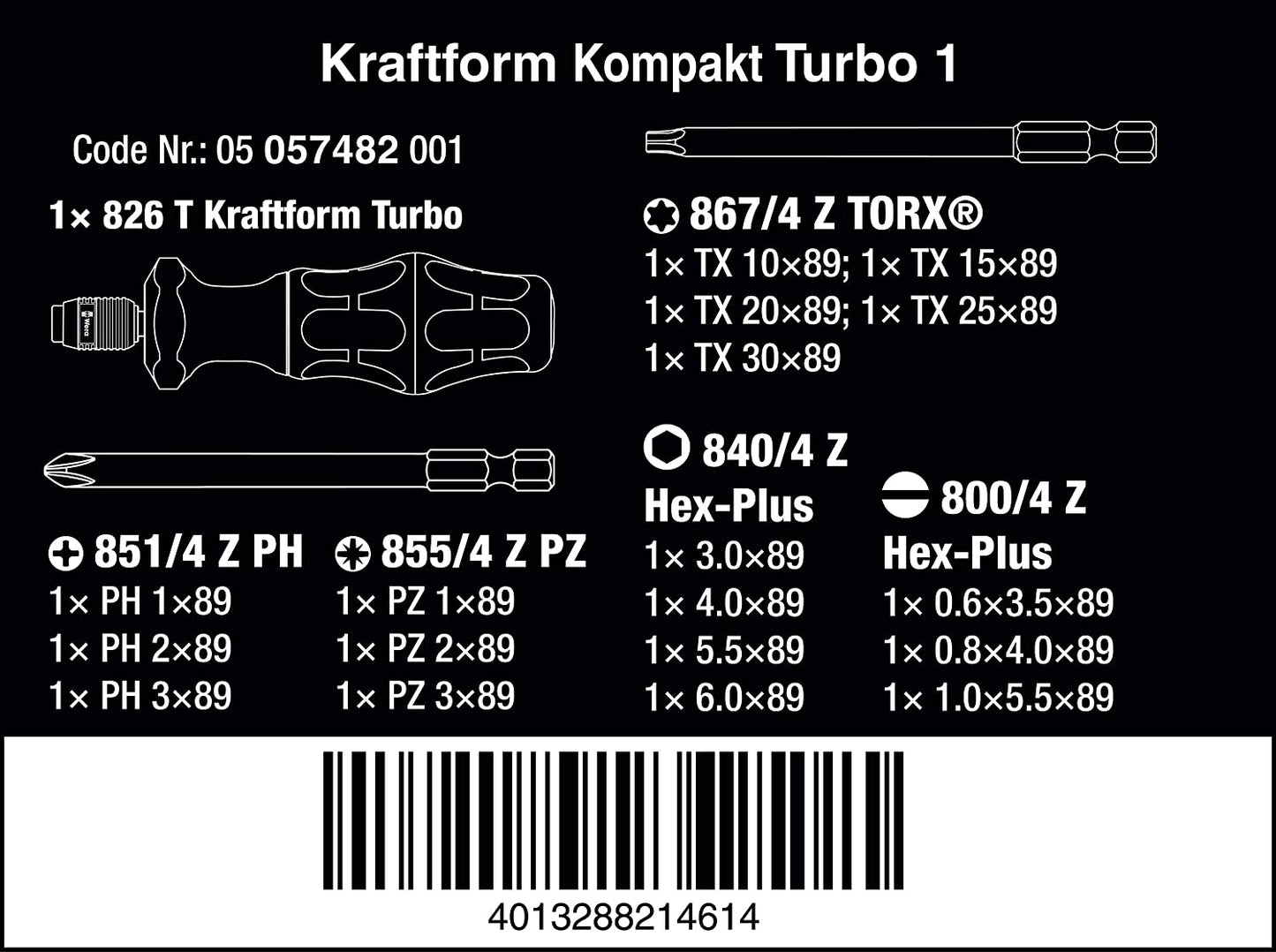 Kraftform Kompakt Turbo 1, 19-teilig, Steckschlüssel