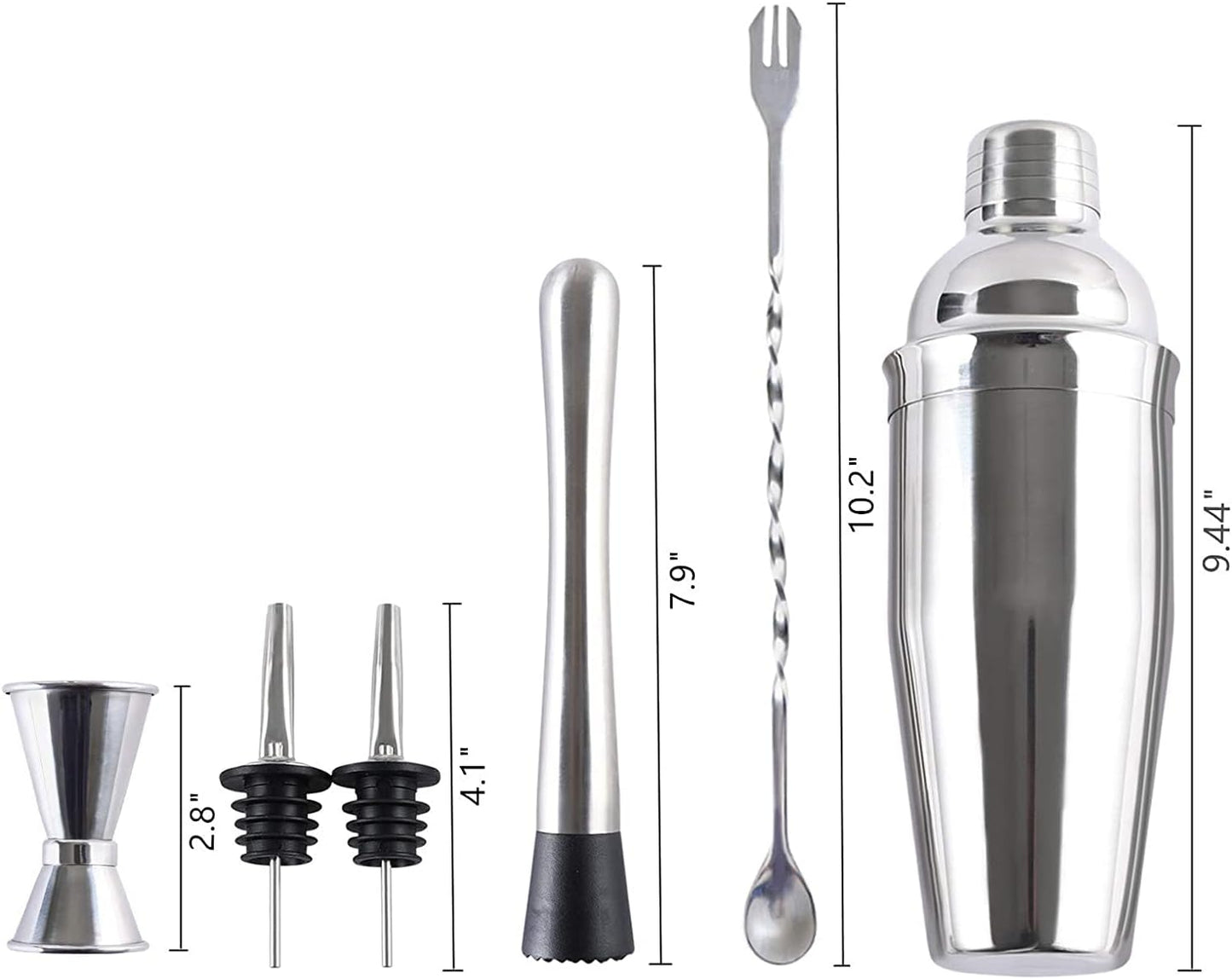 Cocktailshaker Set, 10 Pcs