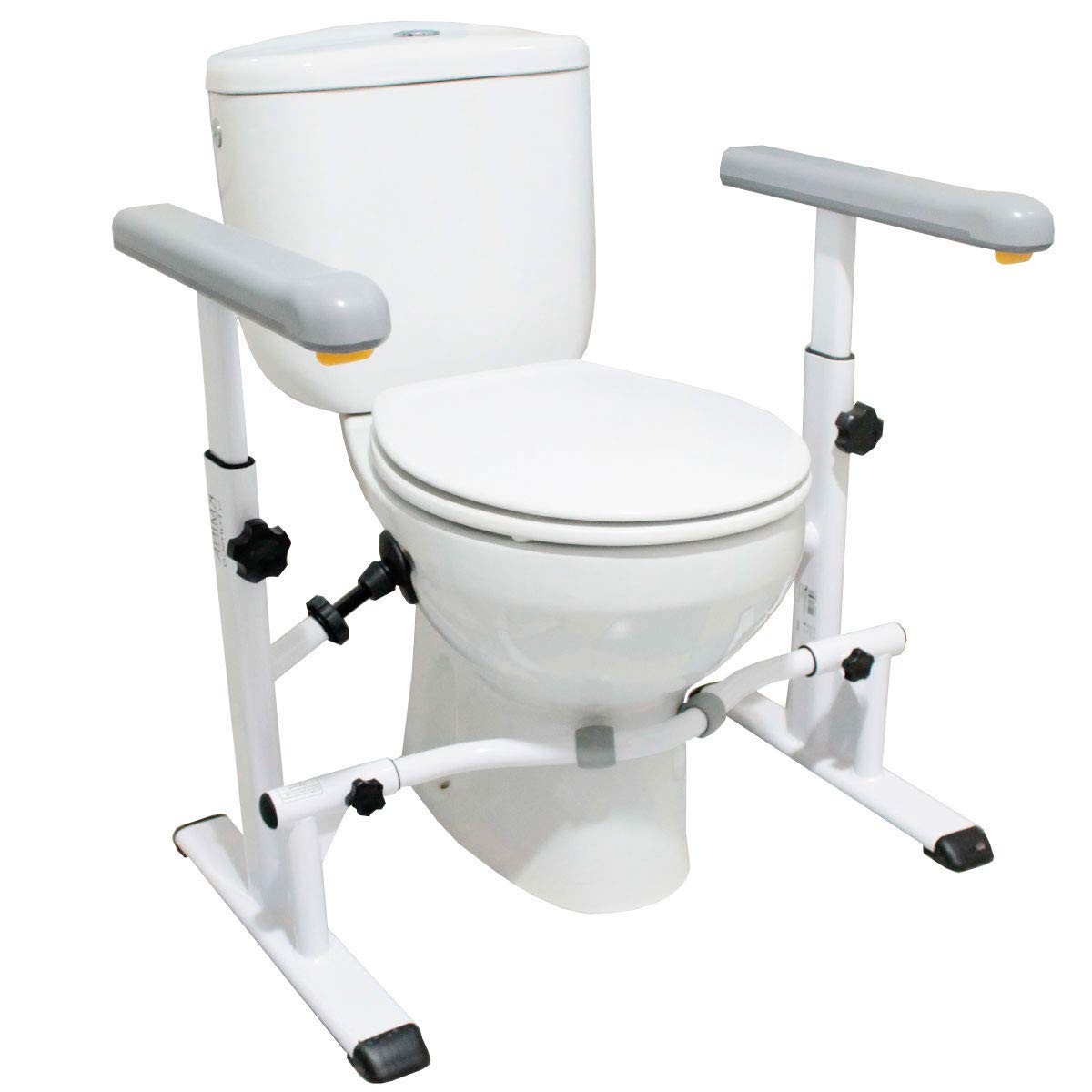 Toilettengestell WC-Aufstehhilfe, Toilettensitzerhöhung mit Armlehnen, höhenverstellbar