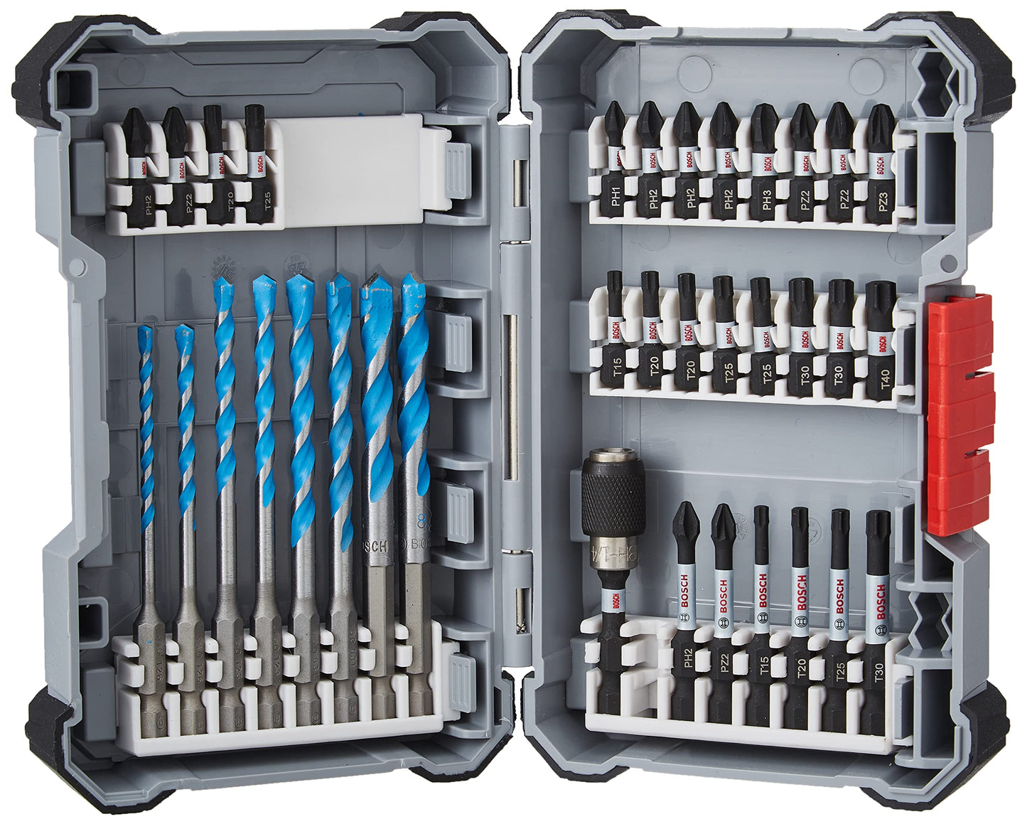 Impact Control-Schrauberbit-Set m. Mehrzweckbohrern, 1/4", 35-teilig, Bohrer- & Bit-Satz, 1 35tlg. inkl. MultiConstruction Bohrer Alte Version