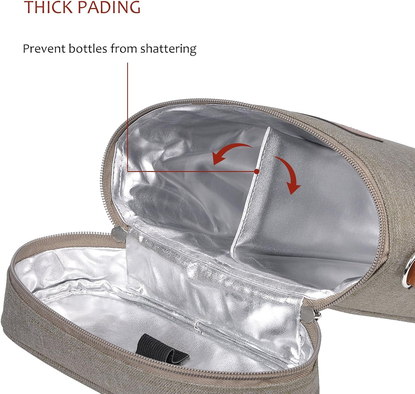 Weinkühltasche, Kühltasche 2 Flaschen - Grau