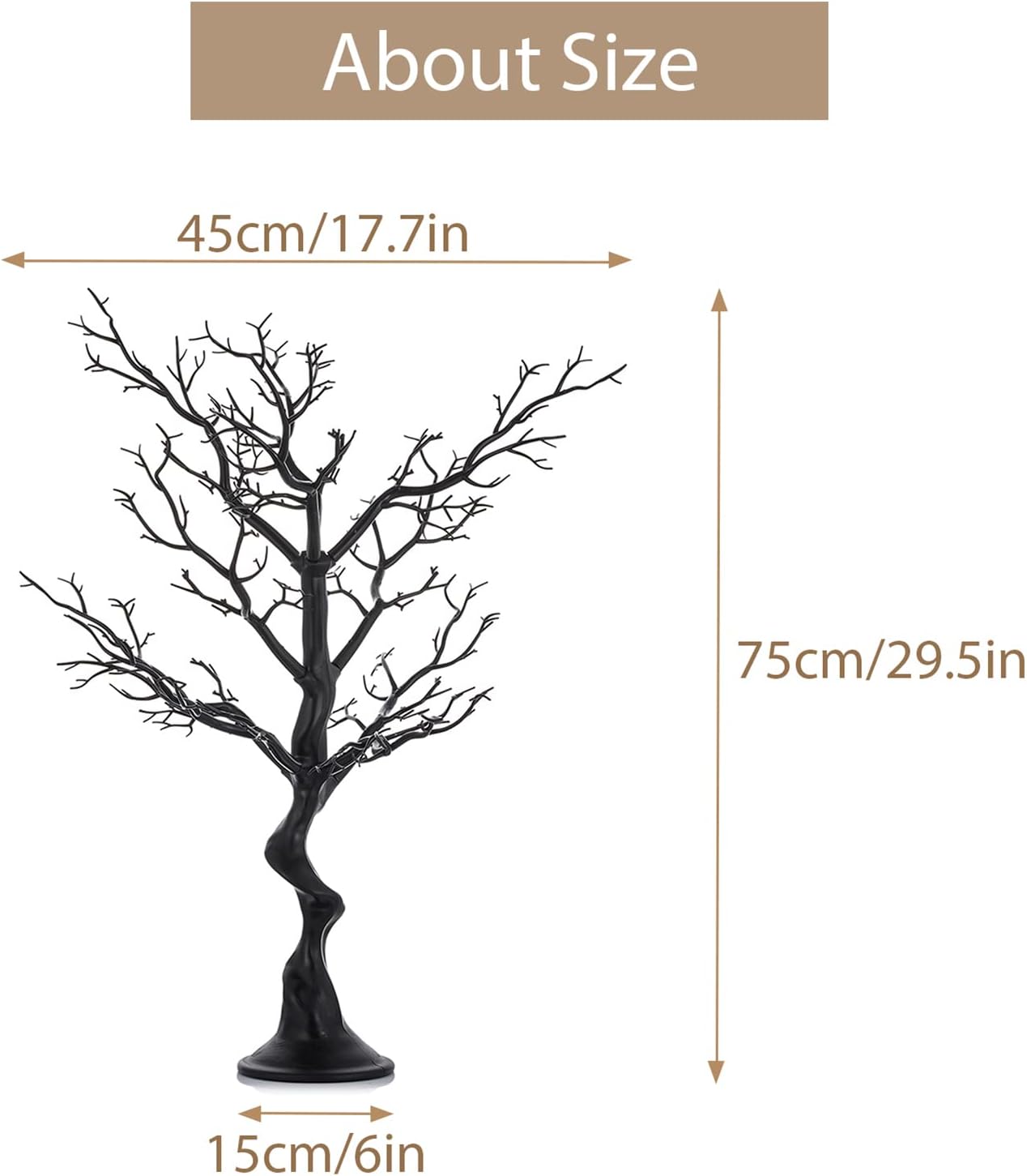 Künstlicher Deko Baum, 75 cm, Schwarz