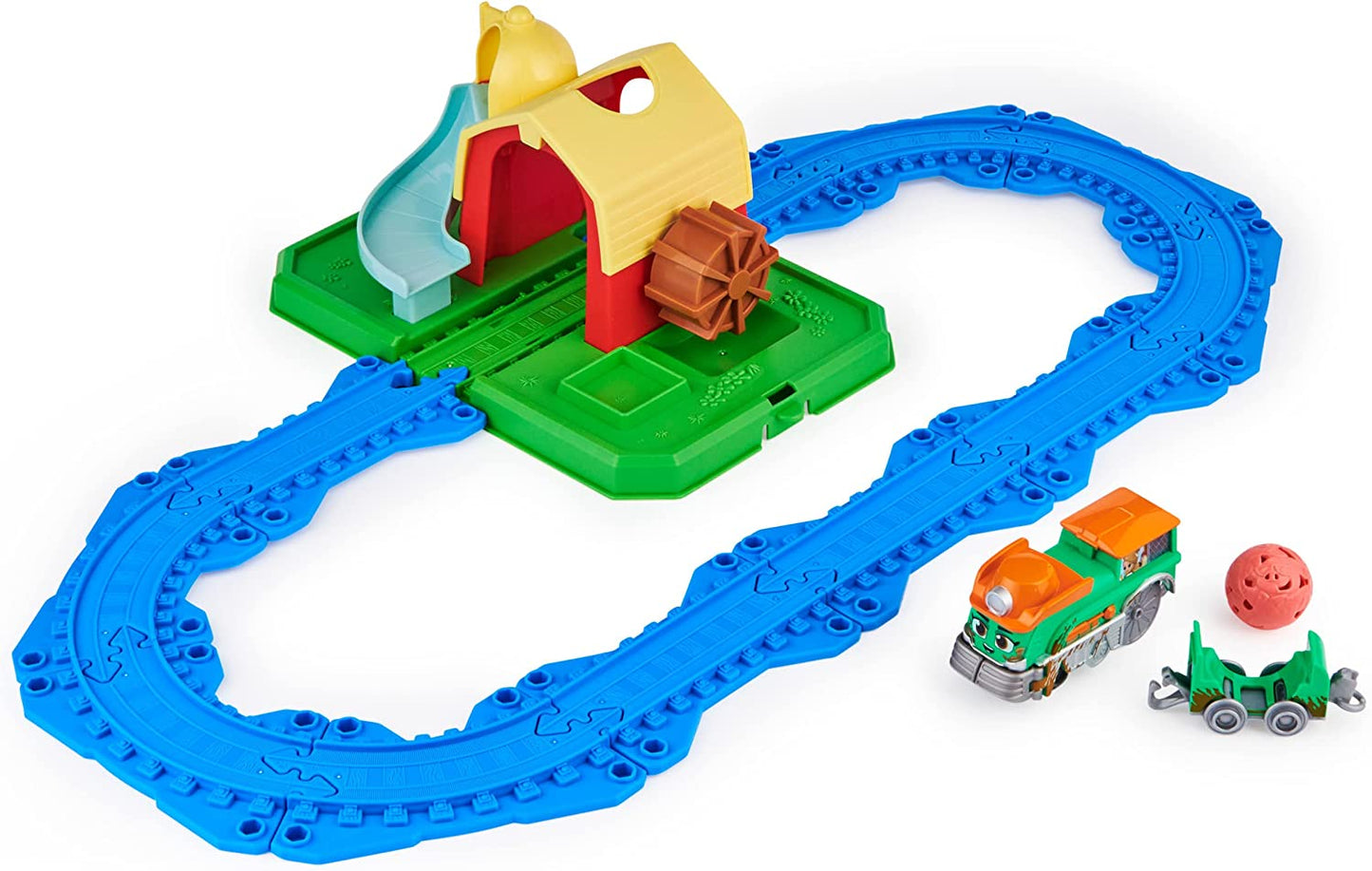 Mighty Express Farmbahnhof Spielset mit Farm-Frieda, Spielfahrzeug
