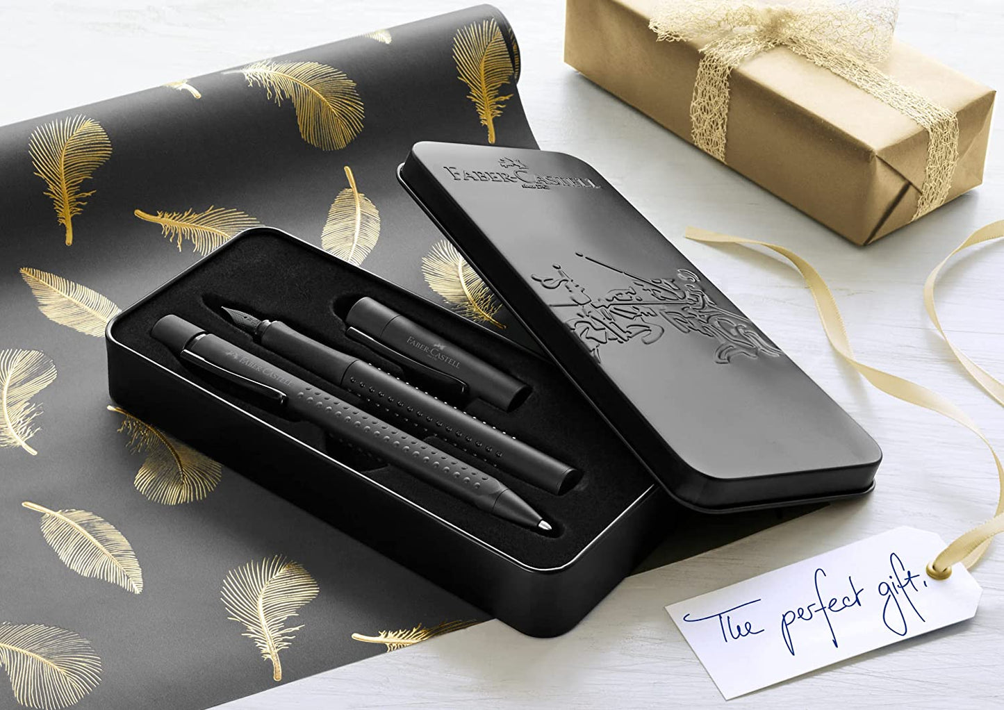 Grip Edition Füller M + Kugelschreiber all black, Set, Geschenkset Schwarz