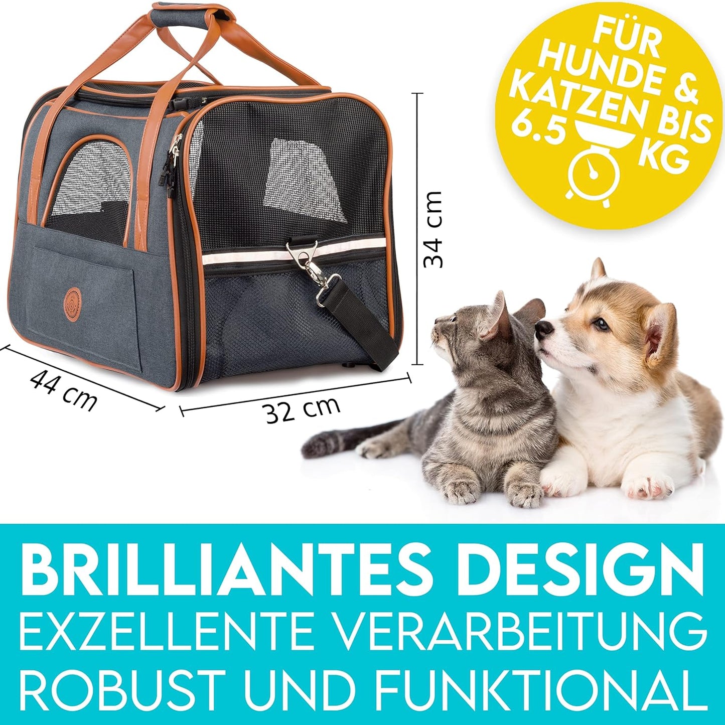Hundetasche, Grau