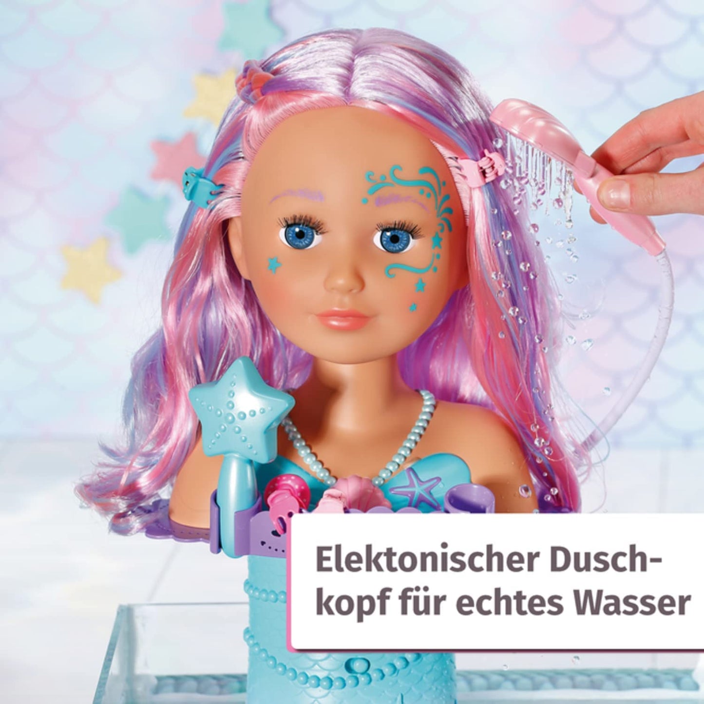 BABY born® Sister Styling Head Meerjungfrau, Schmink- und Frisierkopf