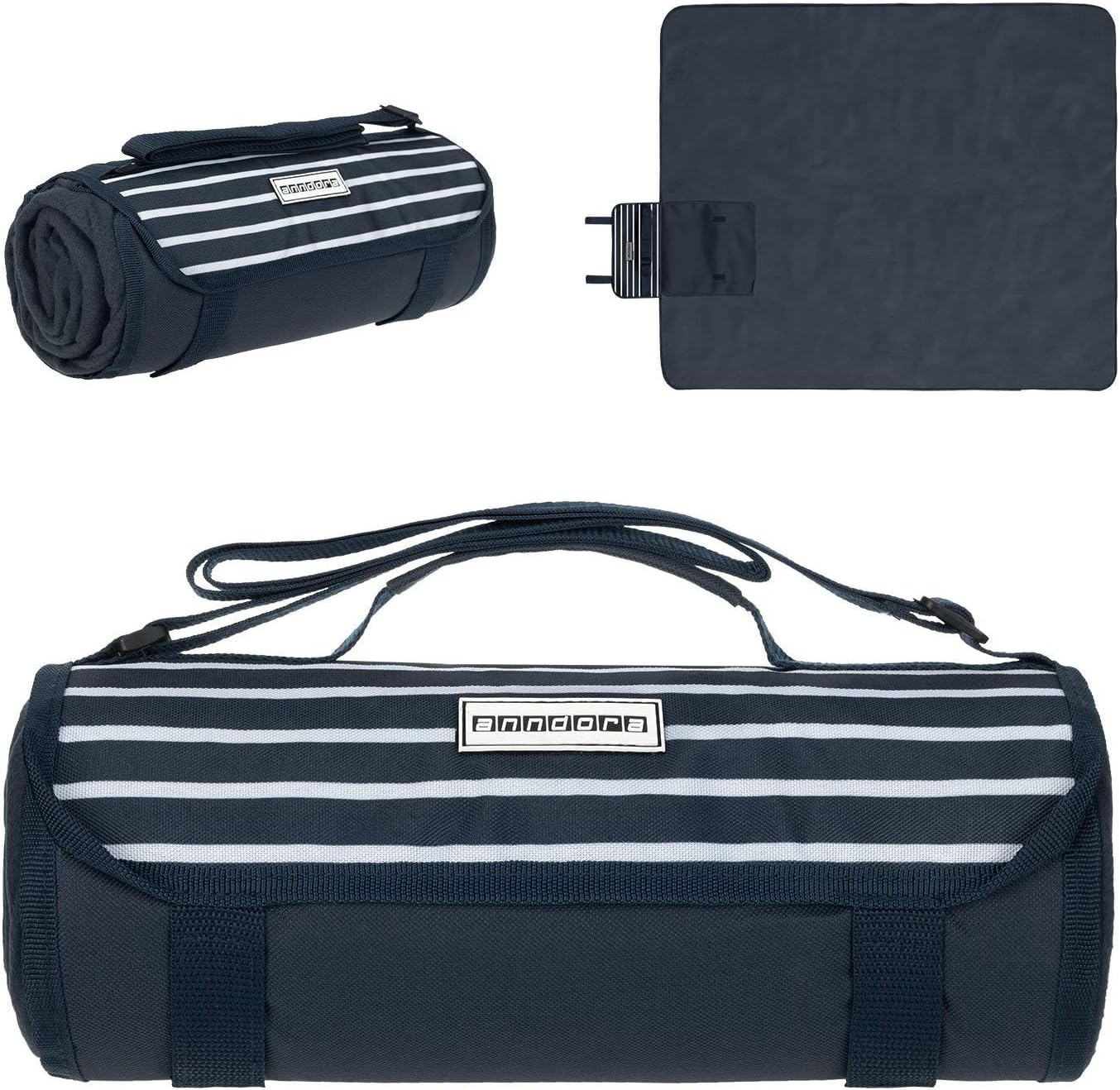 Picknickrucksack Set, Navy Blau Weiss Set