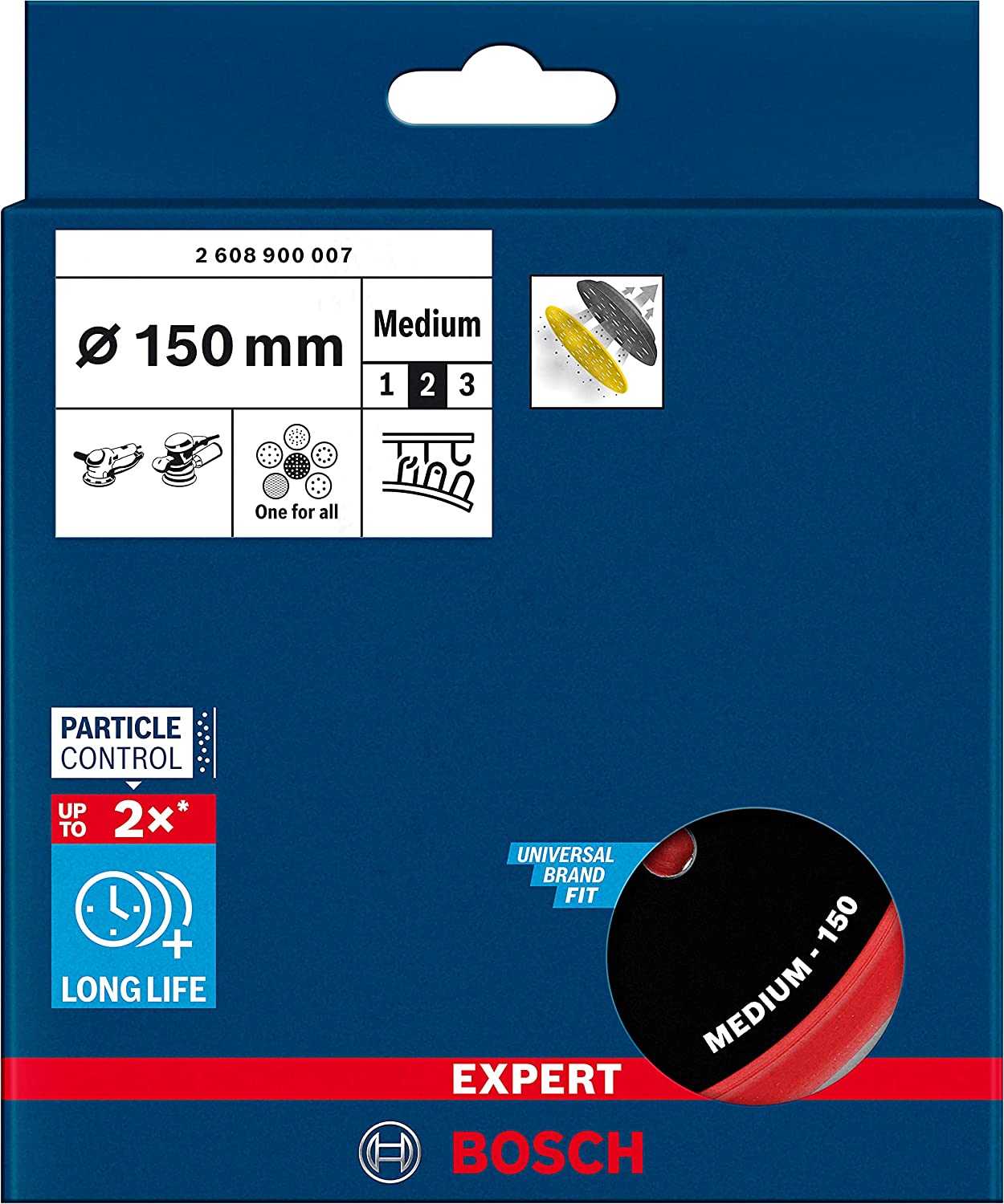 Expert Multiloch Universalstützteller, weich, Ø150mm, M8+5/16", Schleifteller