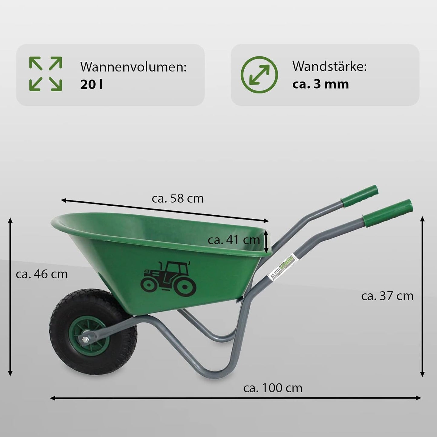 Kinderschubkarre, Traktor | Grün