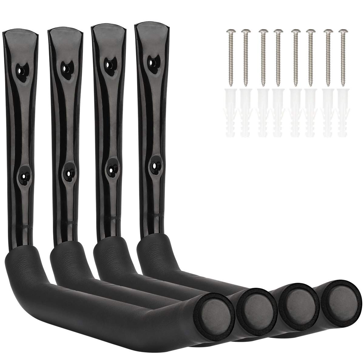 4-teiliges Set Garagen-Aufhänger, 27 x 40 cm, 27cm x 40cm Schwarz