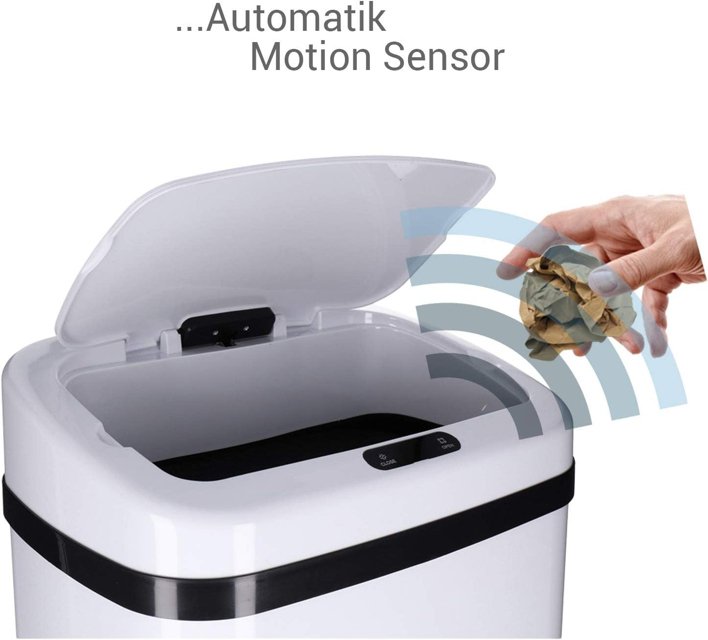 Sensor Müll-Eimer, 50 Liter Weiss - Rechteckig