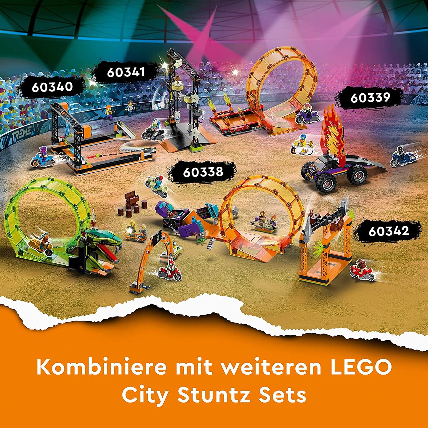 60339 City Stuntz Stuntshow-Doppellooping Set, Konstruktionsspielzeug