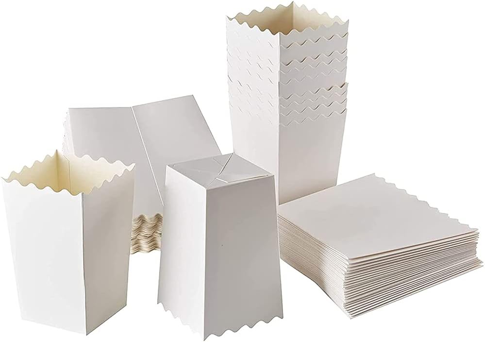 Popcorn Boxen Set, Weiss