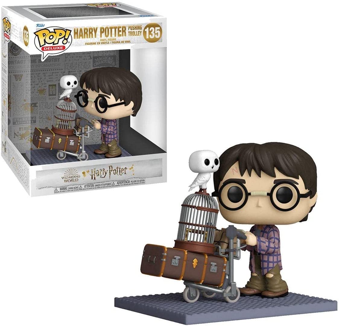 POP! Deluxe Harry Potter - Harry Pushing Trolley, Spielfigur
