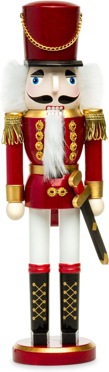 NK-I Nussknacker Soldat, Soldat Rot Weiss, Höhe ca. 38 cm