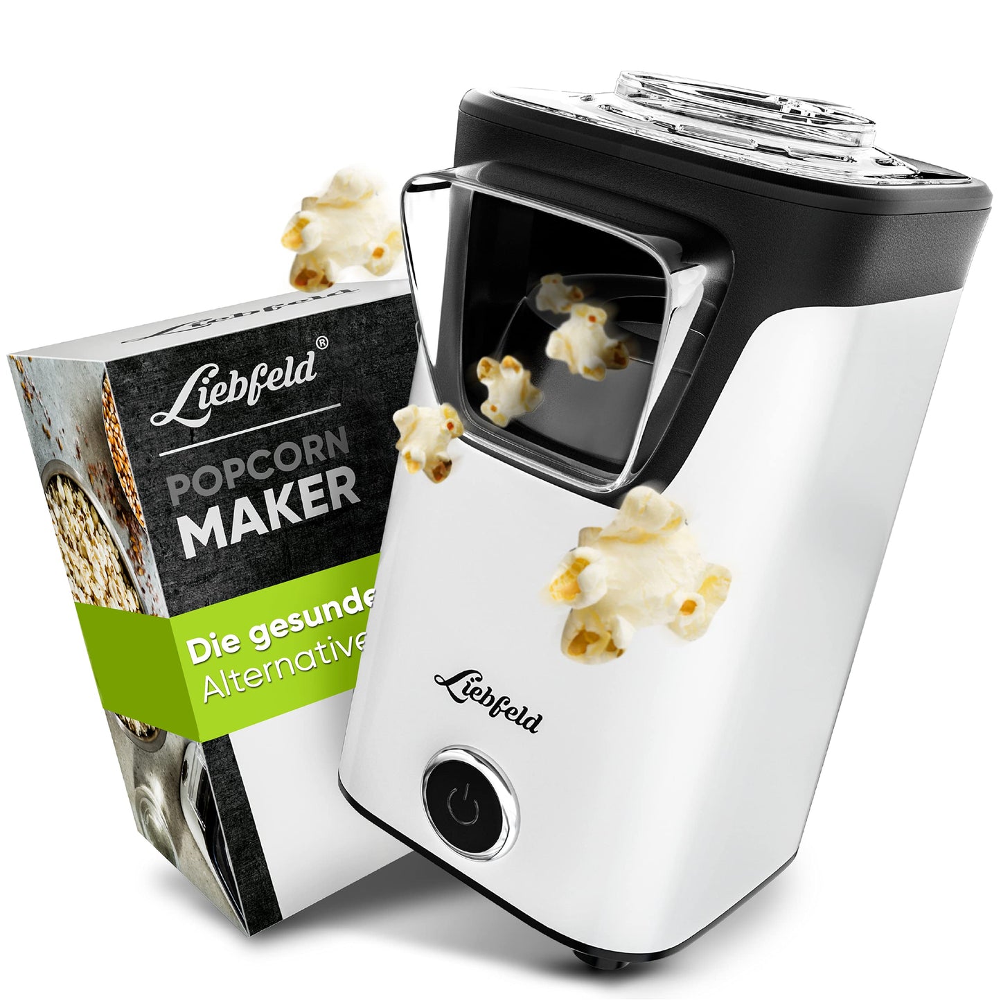 Heissluft Popcorn Maschine, Weiss