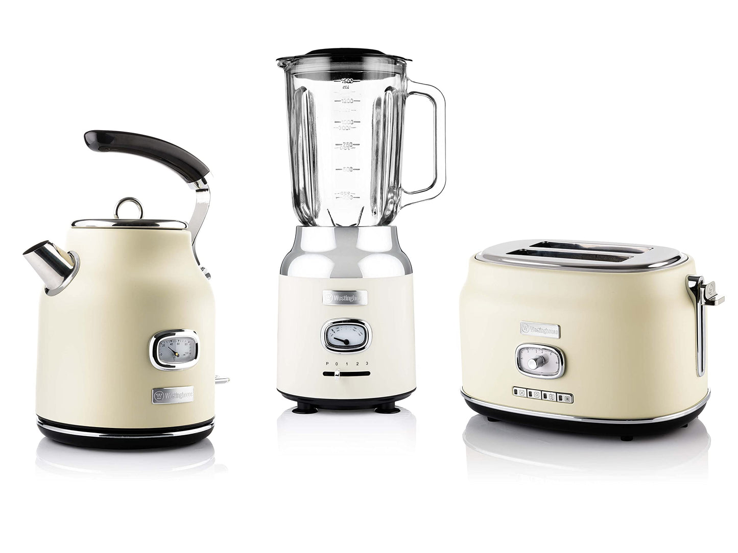 Retroline Frühstück-Set, Frühstück-Set mit 2-Scheiben Toaster weiss