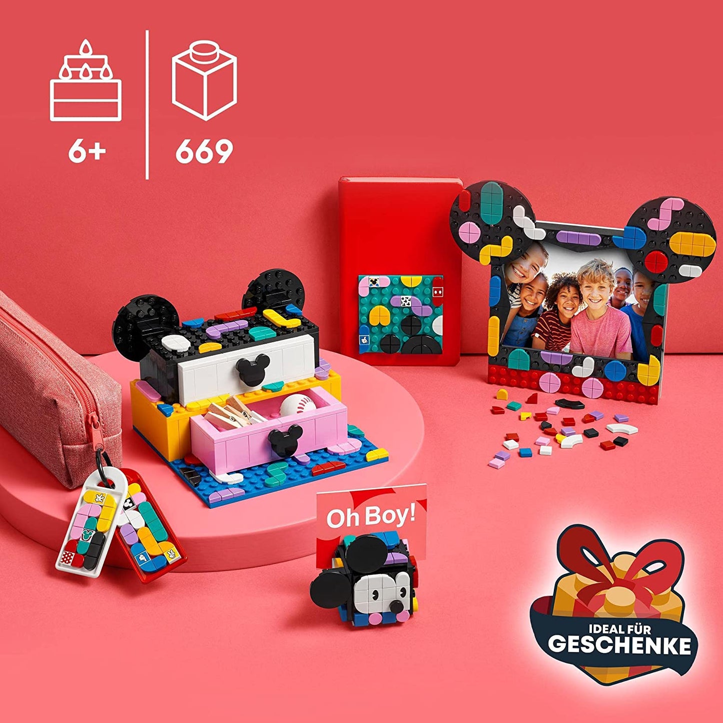 41964 DOTS Disney Micky & Minnie Kreativbox zum Schulanfang, Konstruktionsspielzeug