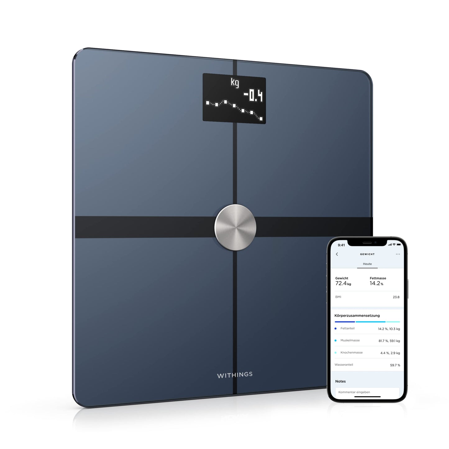 WLAN-Smart-Waage, Schwarz