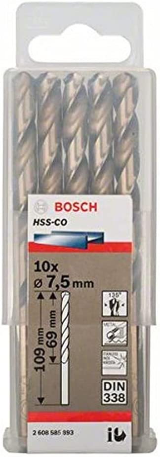 Metall-Spiralbohrer HSS-Co, Ø 7,5mm, Ø 7.50 mm