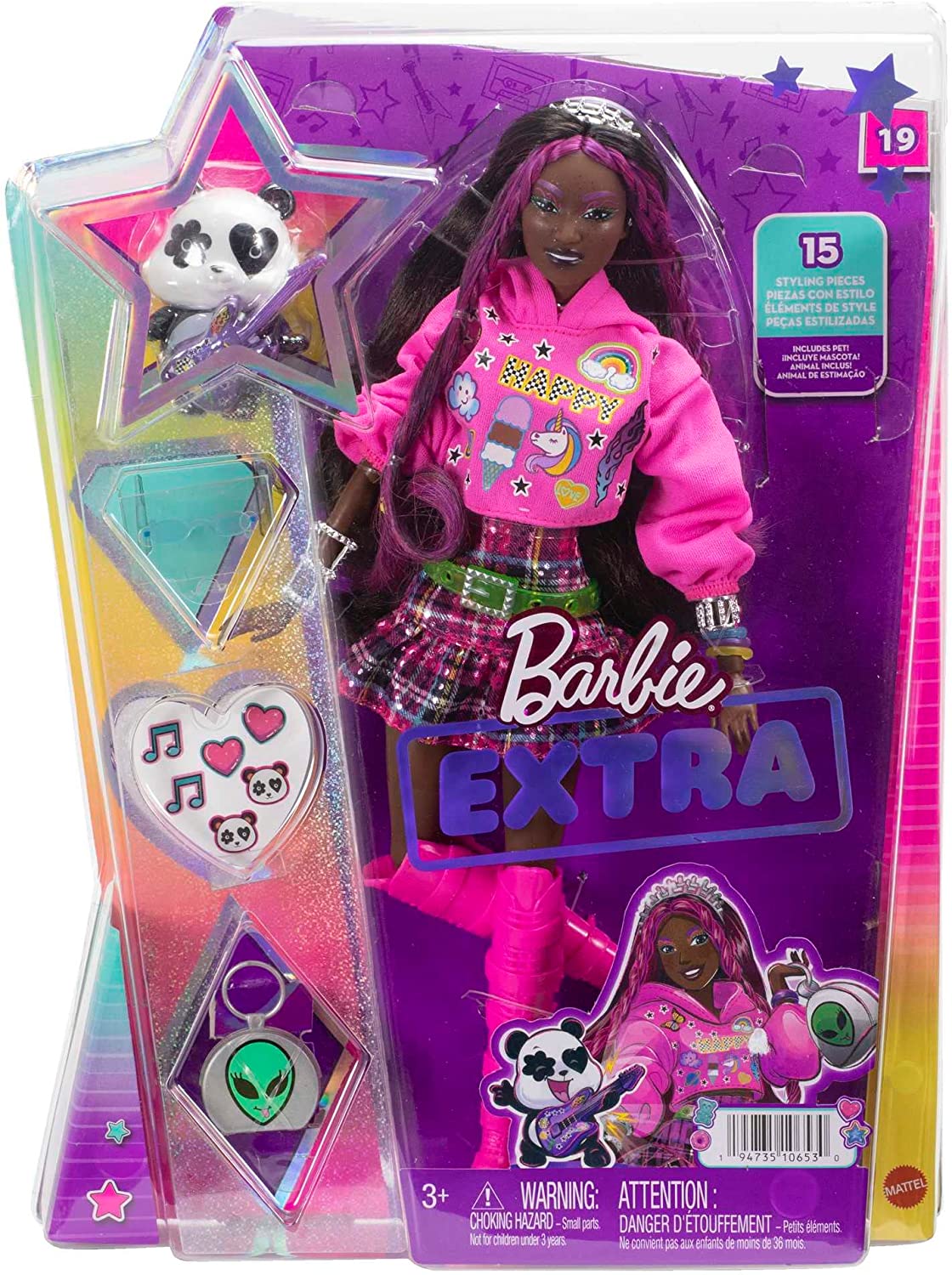 Barbie Extra Puppe 19 - pinkfarbenes Haar/Pop Punk