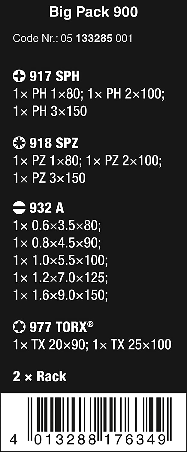 Schraubendreher Satz Big Pack 900