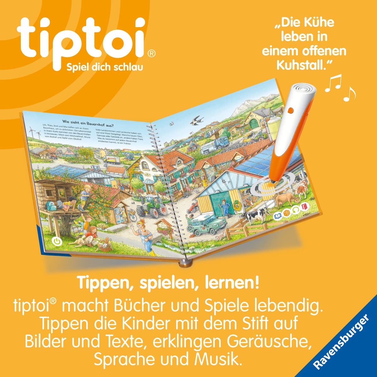 tiptoi Starter-Set: Wieso? Weshalb? Warum? Auf dem Bauernhof, Lernbuch, Neues Design Single