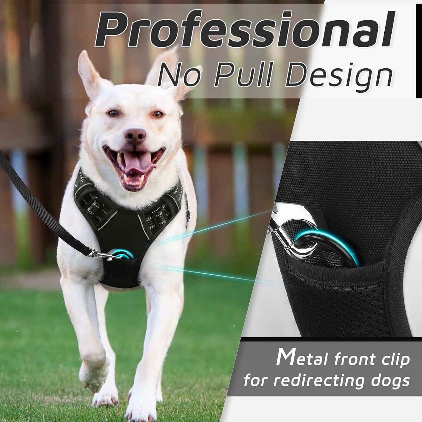 Hundegeschirr Grosse Hunde, L (1er Pack) Schwarz