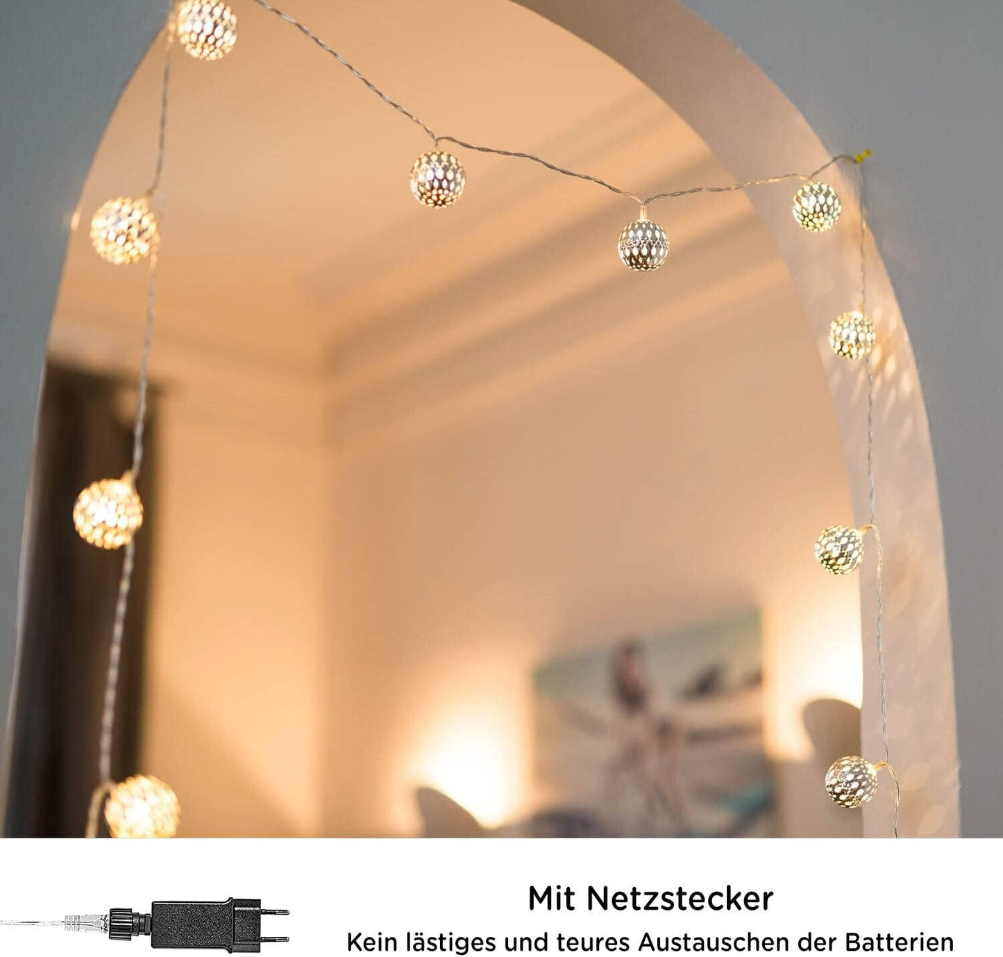 Marokkanische Lichterkette, Stecker - 20 LEDs - 7 Meter