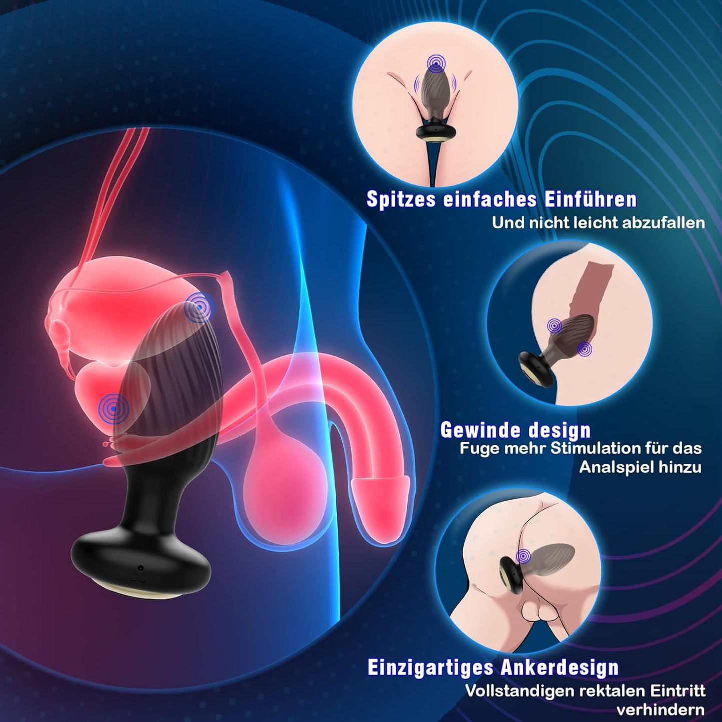 Rotierender Analplug, Schwarz