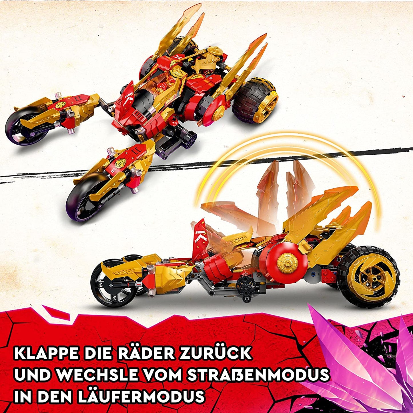 71773 Ninjago Kais Golddrachen-Raider, Konstruktionsspielzeug