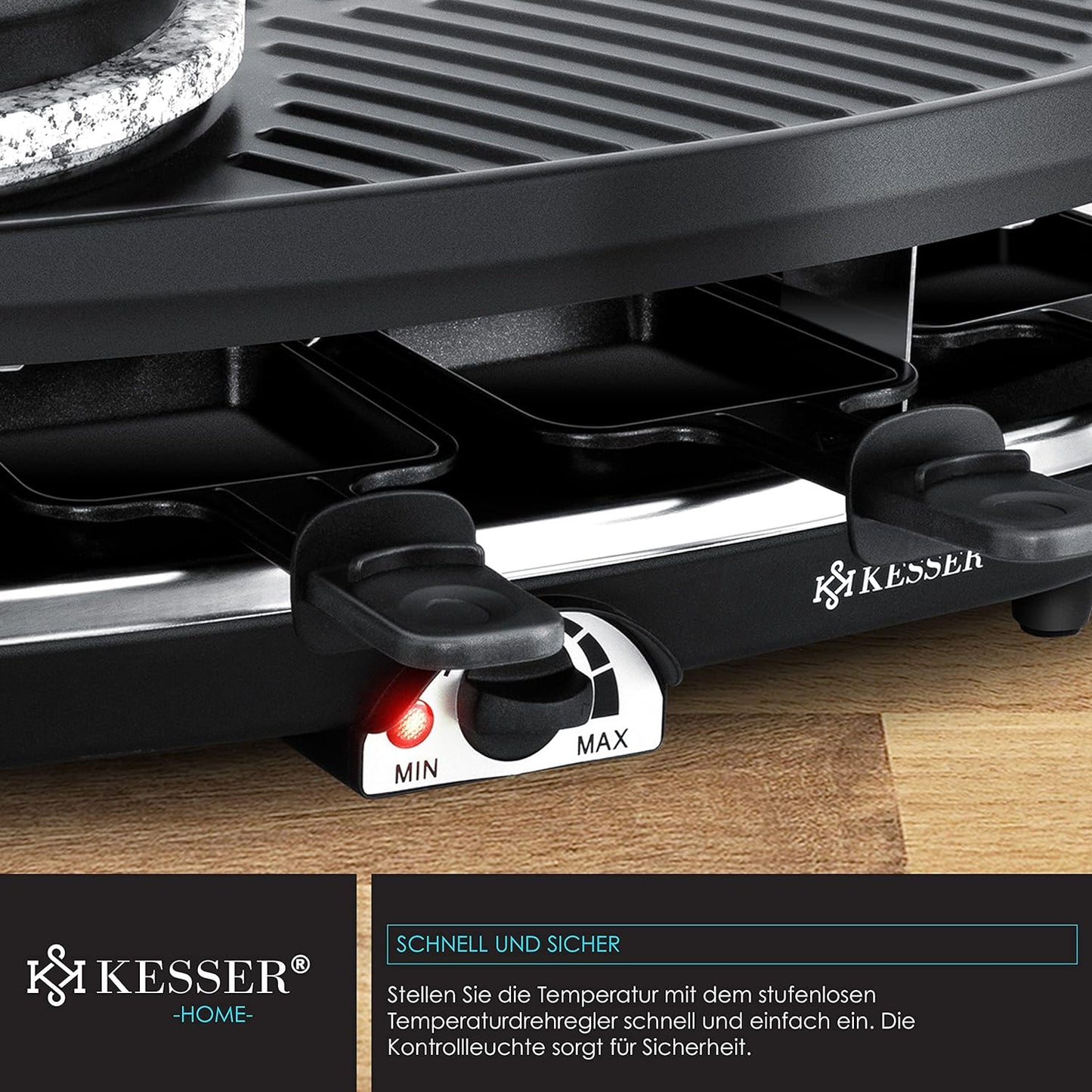 2in1 Raclette-Fondue-Grill-Set