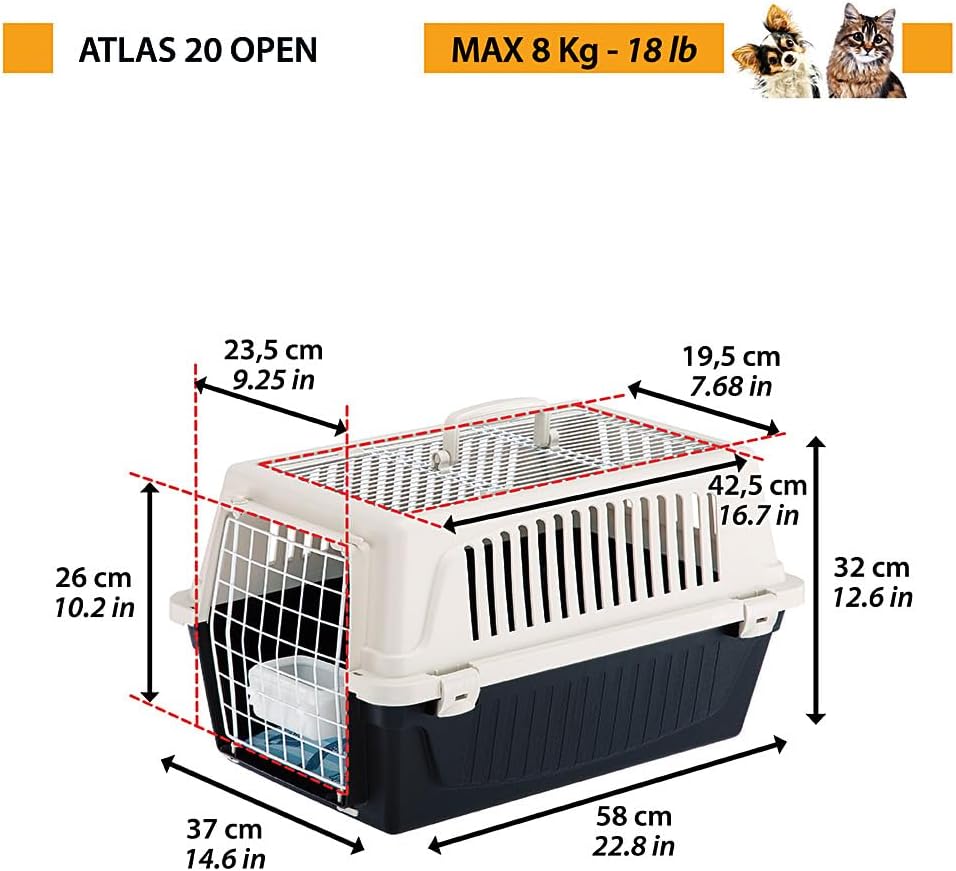 Transportbox Atlas Open, 2 Türe; L 58 x B 37 x H 32 cm; Braun