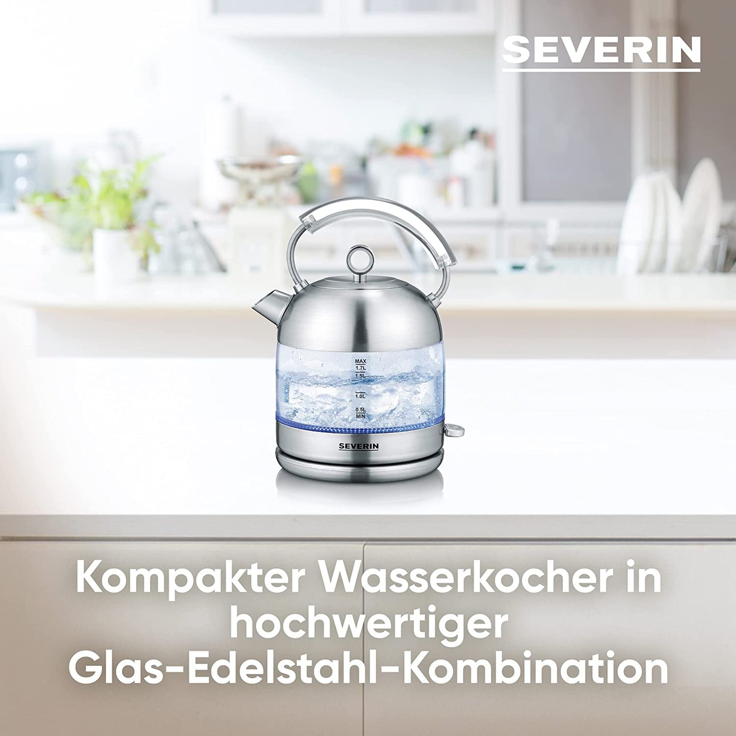Glas-Wasserkocher Retro WK 3459, 1,7L, Retro-Look