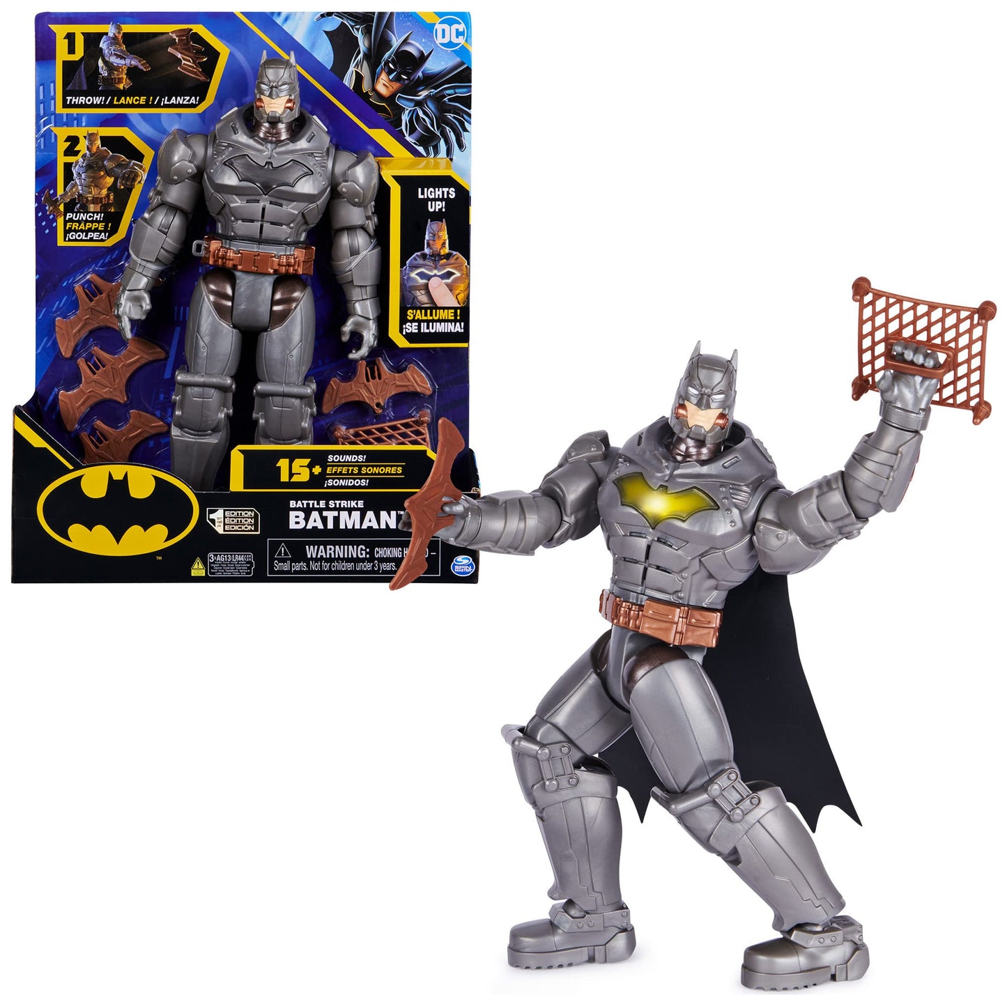 Batman 30 cm Deluxe-Actionfigur mit Schlag- und Wurffunktion, Spielfigur