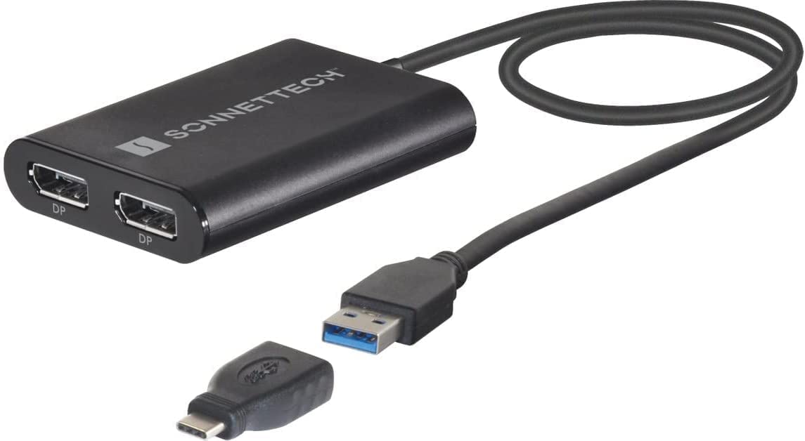 USB DisplayLink Adapter, USB-A Stecker > Dual 4K DisplayPort