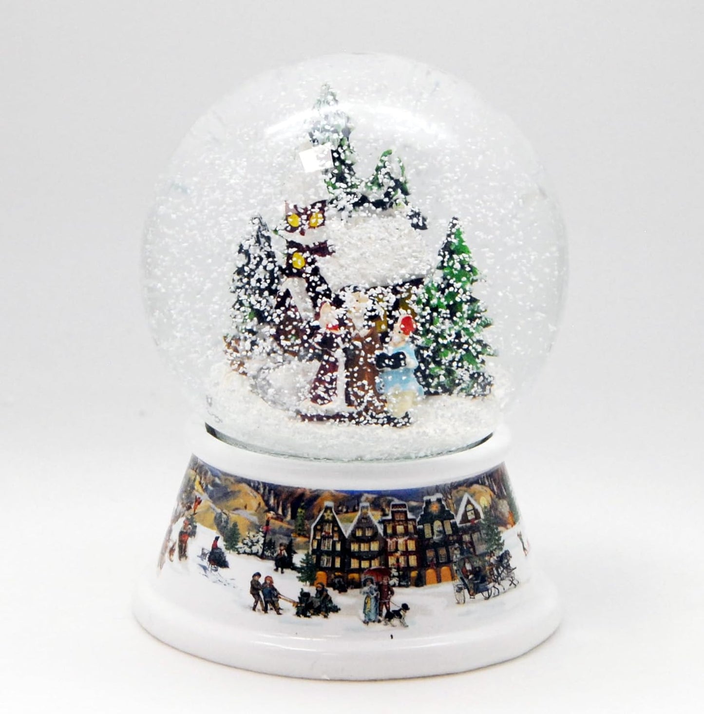 Nostalgie-Schneekugel, Winterlandschaft Ocker Rand