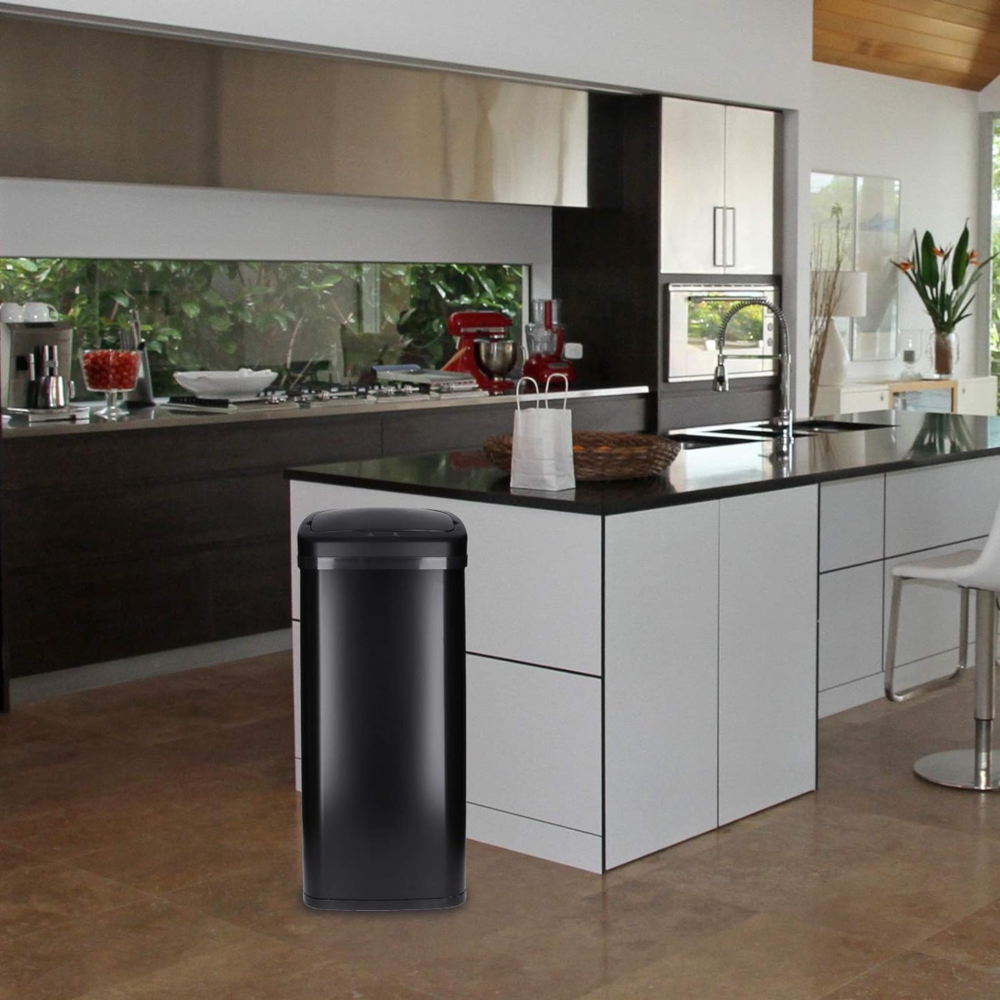 Sensor Müll-Eimer, 40 Liter, Schwarz - Rechteckig