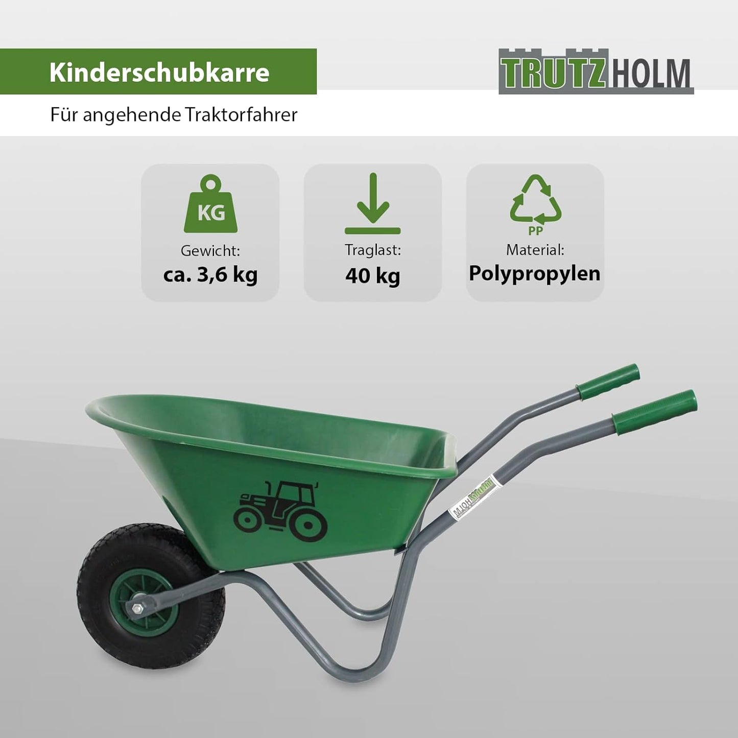 Kinderschubkarre, Traktor | Grün