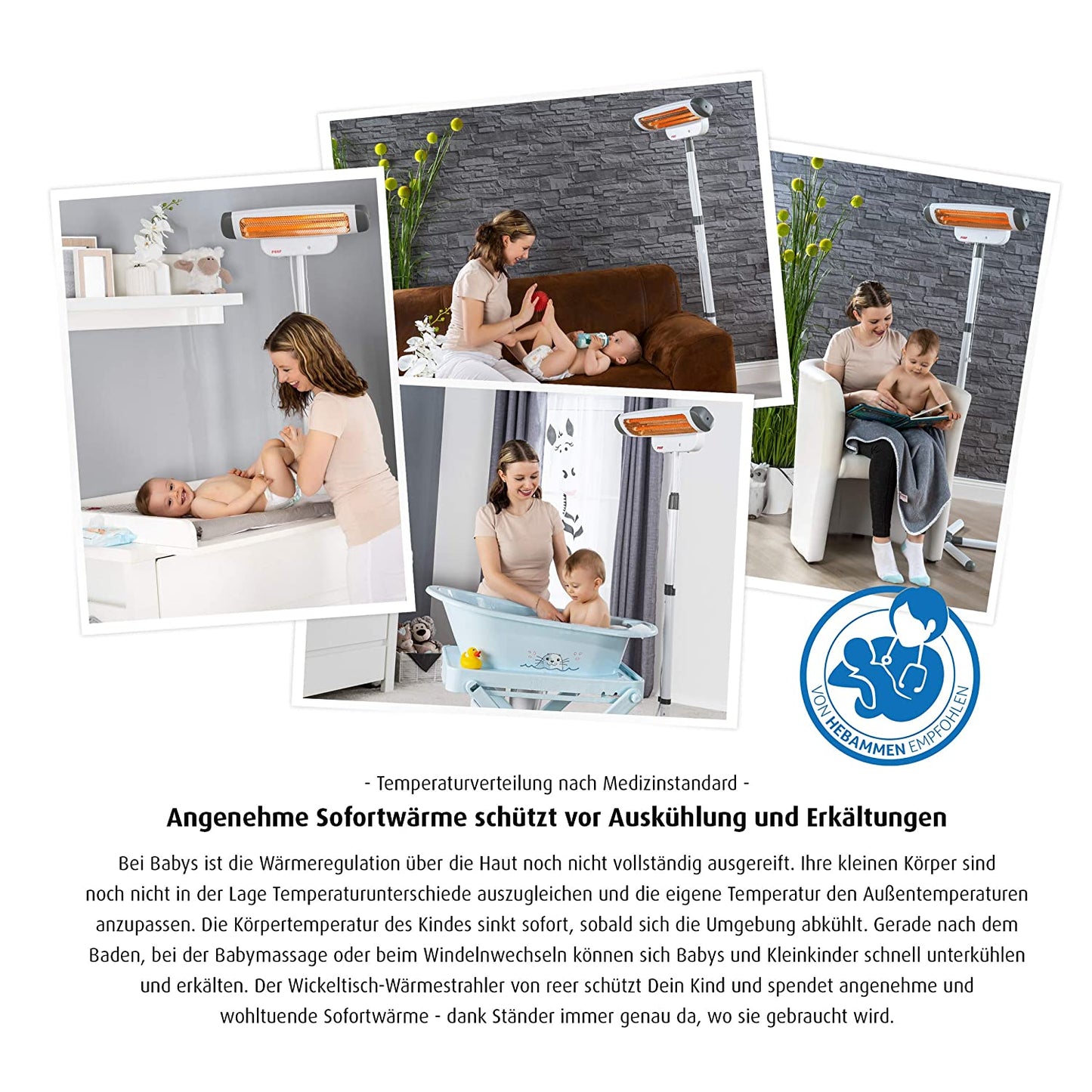FeelWell 2in1 Wickeltisch-Wärmestrahler, Heizstrahler