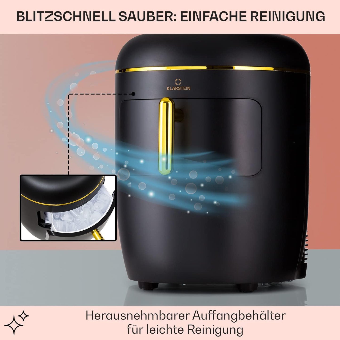 Eiswürfelmaschine, schwarz, 15 KG