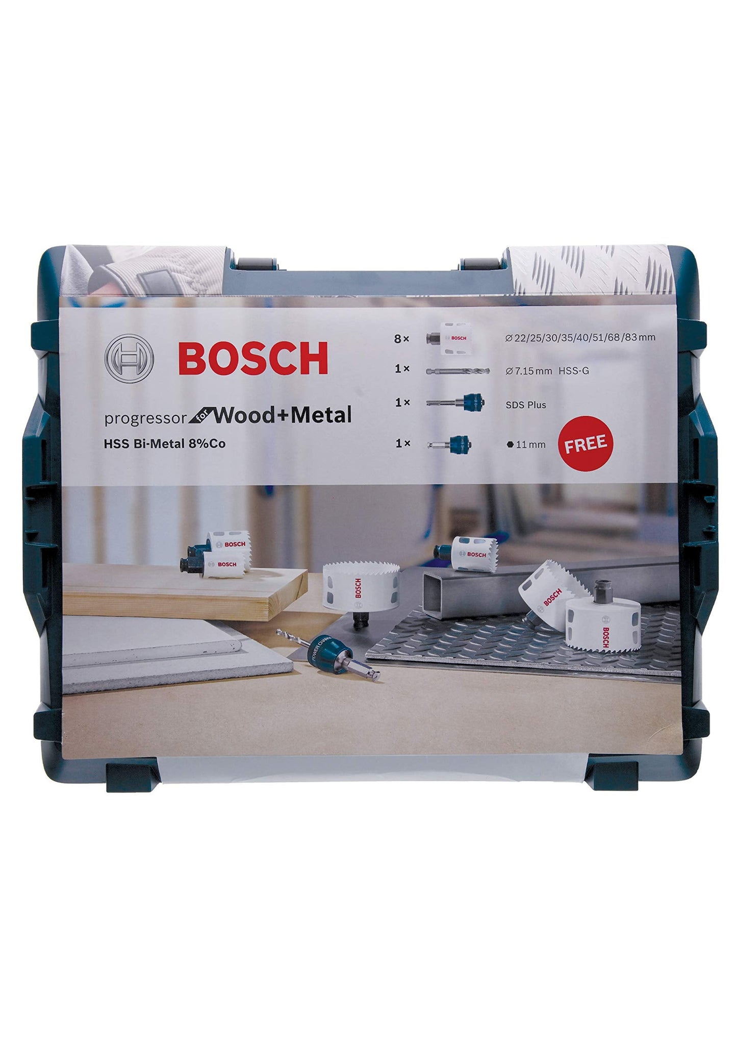 Lochsägen-Set Progressor for Wood & Metal Elektriker, 11-teilig