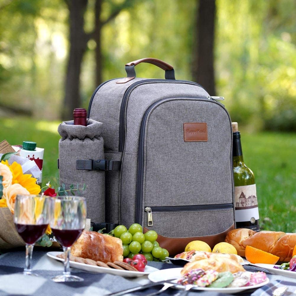 Picknickrucksack mit Zubehör, grau