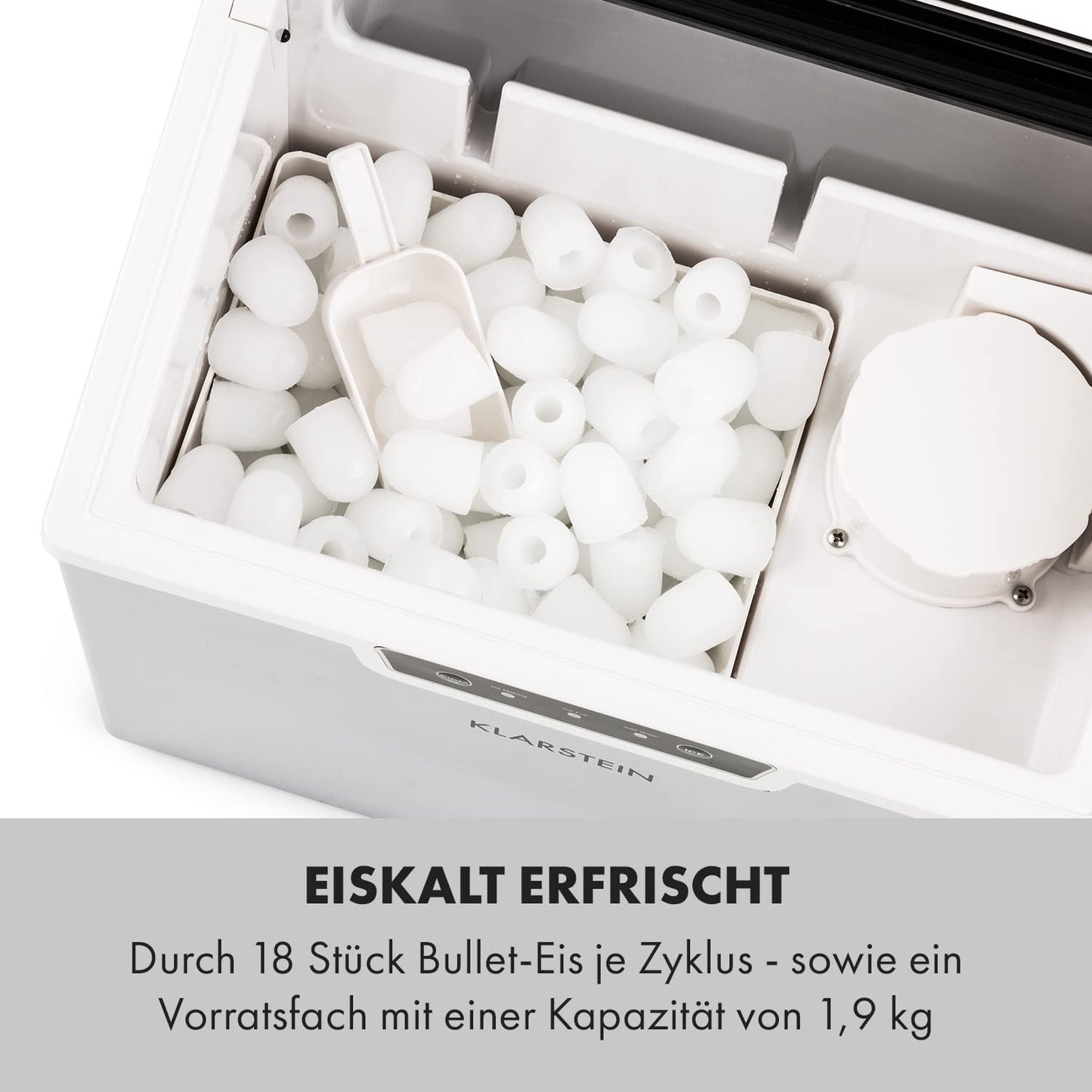 Ice Festival Eiswürfelmaschine, 3 L, Grau / Schwarz